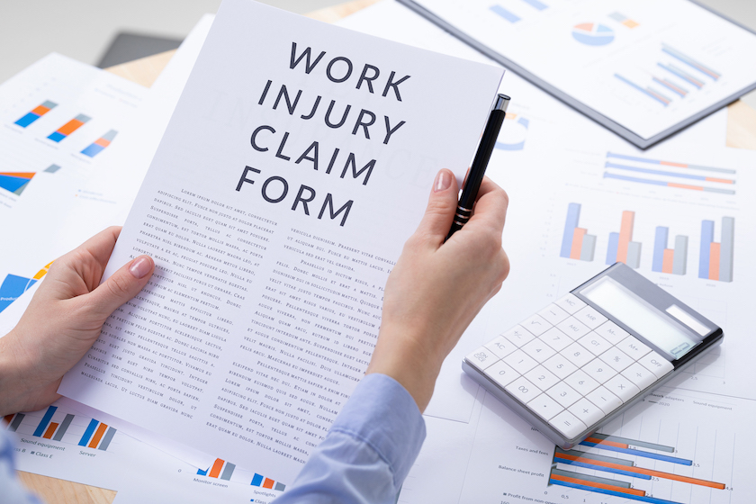 work injury claim form for menu